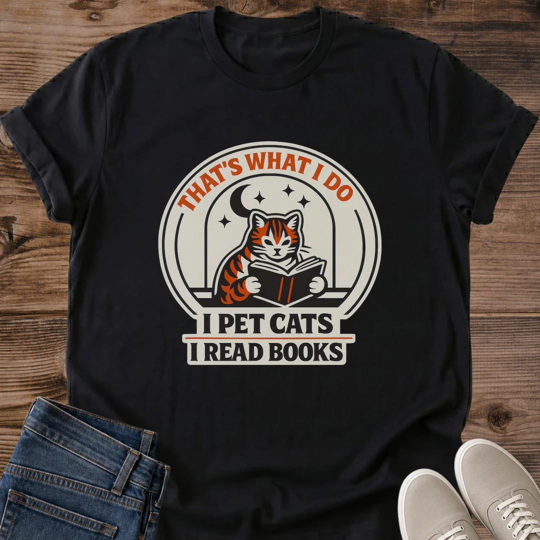 Literary Theme Shirt Cat Reading Graphic Tee Book Lover Gift Soft Cotton Comfortable Wear Reading Nook Design Tabby Cat Illustration Witty Caption Style Breathable Fabric Casual Outfit Perfect Bookish Apparel Cozy Home Wear Lightweight Tee