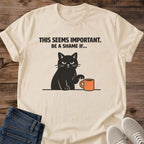 Cat Lover Gift Shirt Funny Black Cat Design Graphic Tee Cotton Shirt Soft Ring Spun Material Comfortable Casual Wear Novelty Present Idea Statement Shirt Design Lightweight Crew Neck Style Perfect Birthday Gift Cat Owner Present Everyday