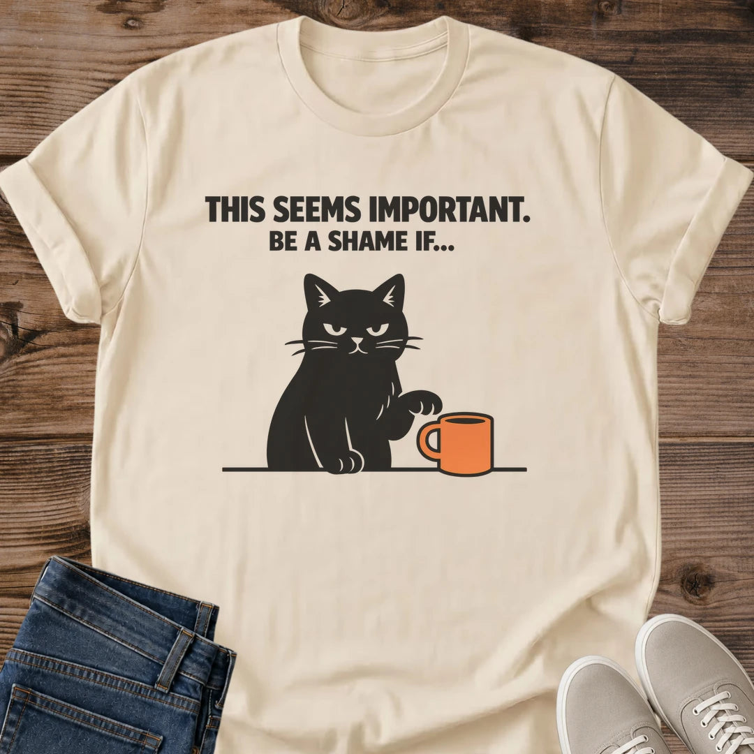 Cat Lover Gift Shirt Funny Black Cat Design Graphic Tee Cotton Shirt Soft Ring Spun Material Comfortable Casual Wear Novelty Present Idea Statement Shirt Design Lightweight Crew Neck Style Perfect Birthday Gift Cat Owner Present Everyday
