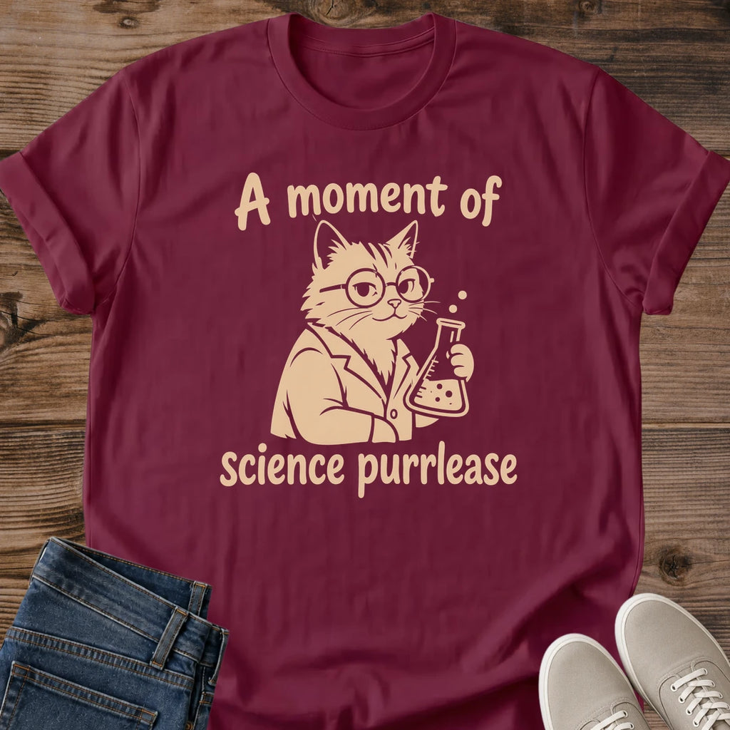Science Student Shirt Cat Design Graphic Tee Chemistry Theme Apparel Casual Wear For Science Enthusiast Lab Cat Illustration Novelty Gift Shirt Statement Design With Vintage Print Style Perfect Present For Science Lover Teacher Gift Idea