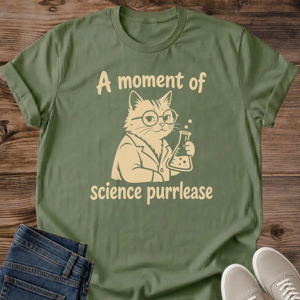 Chemistry Shirt Design Lab Cat Graphic Tee Science Professional Gift Nerdy Apparel With Cat Wearing Glasses Flask Illustration Statement Shirt For Chemistry Teacher Science Lover Present Novelty Gift Idea Casual Wear Option Vintage Style