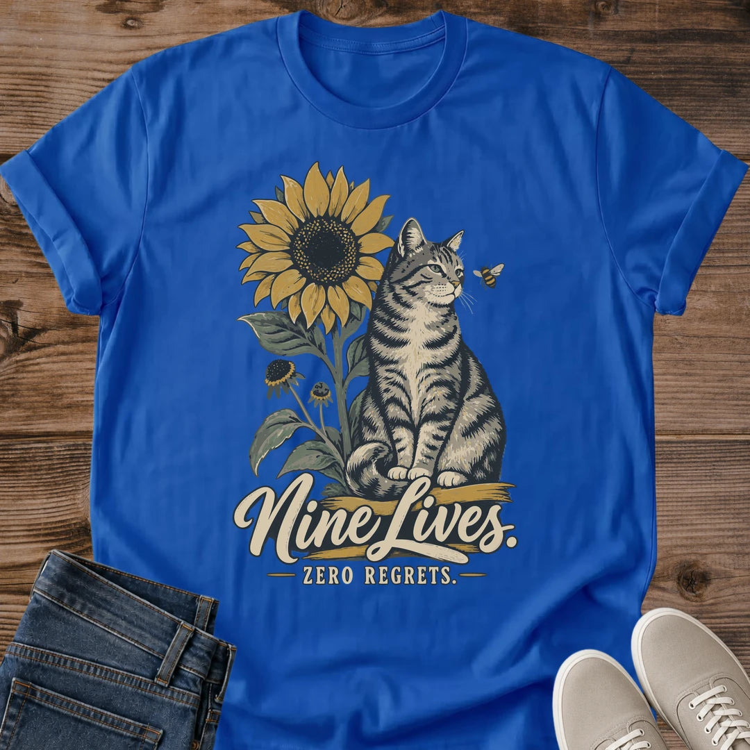 Cat Sunflower Shirt – Vintage Soft Graphic Tee with Cottagecore Design