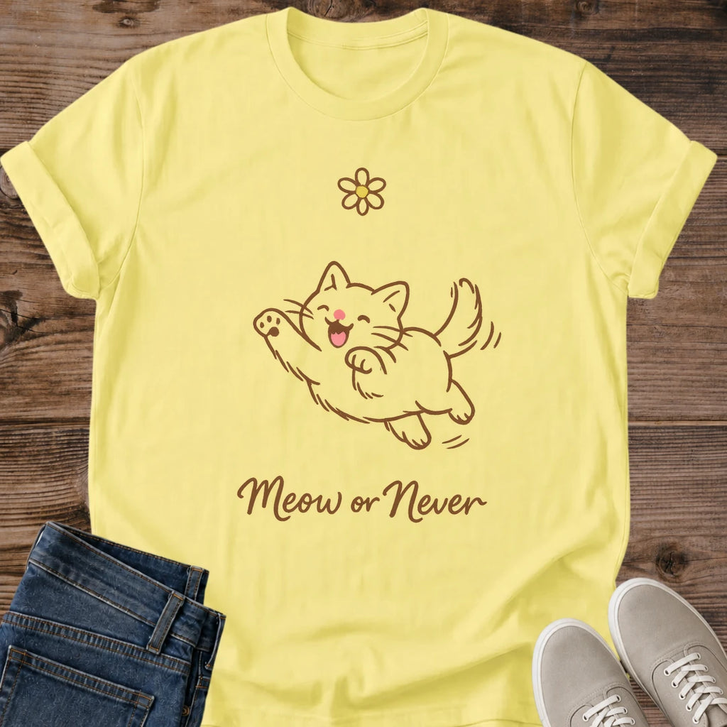 Daisy Kitten Shirt Cute Cat Graphic Tee Soft Cotton Fabric Top Cat Lover Casual Wear Comfortable Everyday Fashion Lightweight Summer Shirt Playful Feline Design Sketch Art Illustration Women Cat Print Tee Happy Kitten Apparel Relaxed Fit