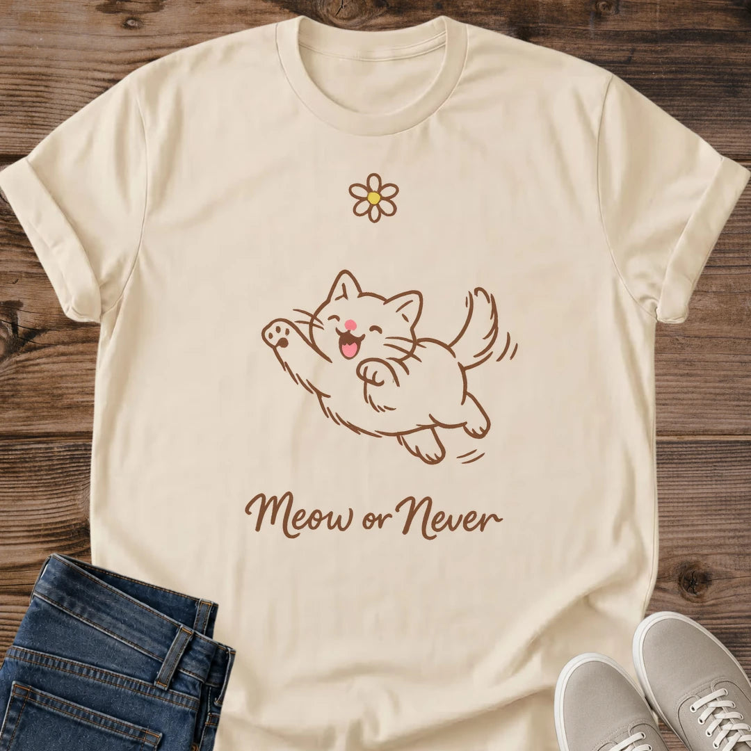 Cat Lover Shirt Cute Kitten Graphic Tee Soft Cotton Fabric Design Daisy Cat Print Top Comfortable Casual Wear Everyday Fashion Shirt Lightweight Fabric Tee Playful Animal Illustration Sketch Style Art Women Casual Top Happy Cat Design