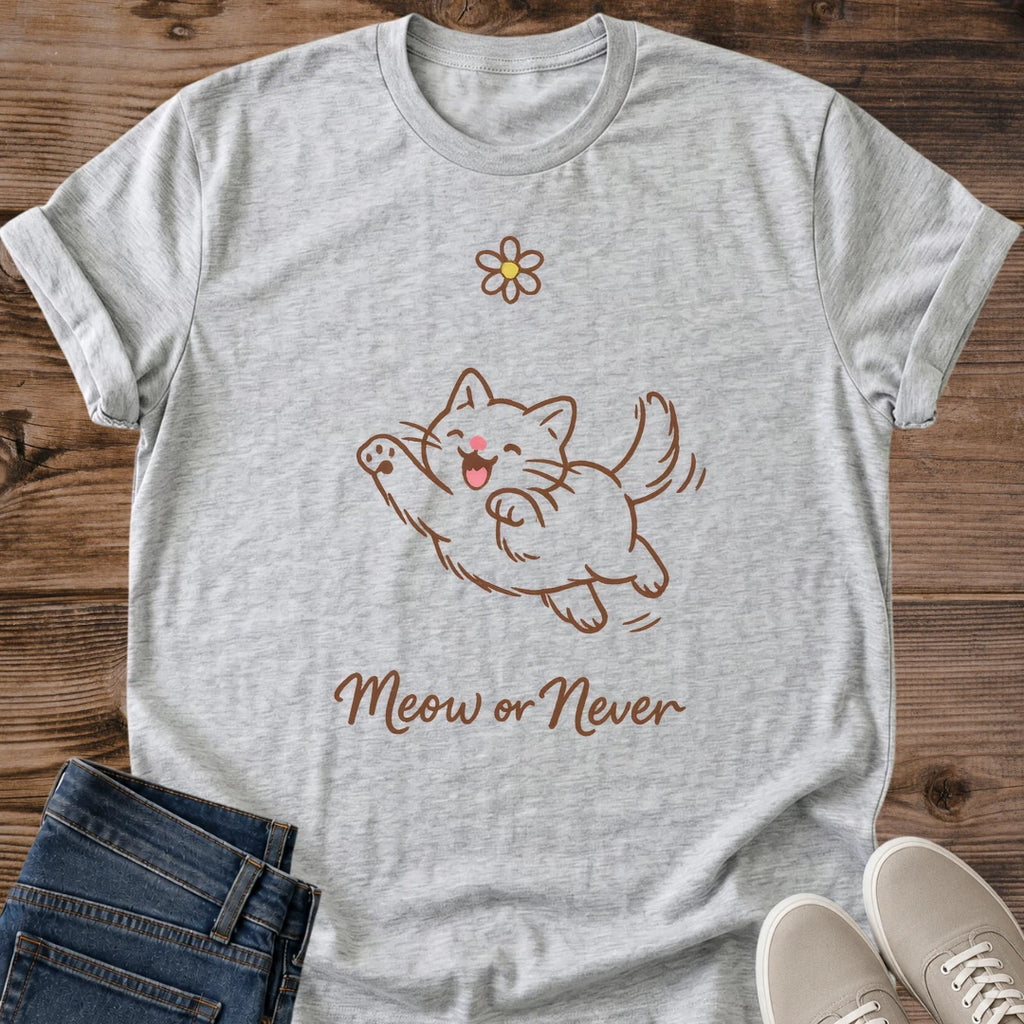 Cute Cat T Shirt Soft Cotton Fabric Daisy Kitten Graphic Tee Women Cat Lover Gift Casual Everyday Wear Comfortable Fit Playful Cat Design Sketch Style Illustration Lightweight Summer Top Animal Lover Apparel Whimsical Feline Fashion