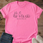 Cat T Shirt – Minimalist Line Art Soft Lightweight Tee