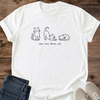 Cat T Shirt – Minimalist Line Art Soft Lightweight Tee
