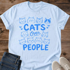 Cat Doodle Shirt Cats Over People Tee Dozen Cartoon Cat Faces Illustration Bold Hand Lettering Funny Introvert Shirt Cat Owner Gift For Her Cat Dad Tee Multiple Cats Shirt Cute Kawaii Cat Tee Soft Cotton Unisex Shirt Cat Whisker Co