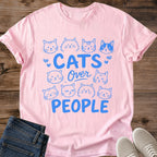 Introvert Cat Shirt Cats Over People Cat Mom Tee Cute Cat Doodle Gift Playful Cat Faces Design Cat Shirt For Women And Men Cat Dad Gift Holiday Gift For Cat Owner Cat Club Tee Crowd Of Cats Tee Soft Cotton Unisex Tee Cat Whisker Co