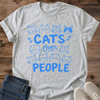 Cat Doodle Shirt Cats Over People Tee Dozen Cartoon Cat Faces Illustration Bold Hand Lettering Funny Introvert Shirt Cat Owner Gift For Her Cat Dad Tee Multiple Cats Shirt Cute Kawaii Cat Tee Soft Cotton Unisex Shirt Cat Whisker Co