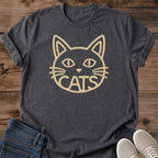 Cat Lover Shirt Vintage Graphic Tee Retro Cat Design Black Tshirt Line Art Feline Print Pet Parent Fashion Soft Comfortable Fabric Casual Weekend Wear Crew Neck Style Relaxed Fit Gift Cat Owner Present Animal Lover Apparel Cozy Loungewear