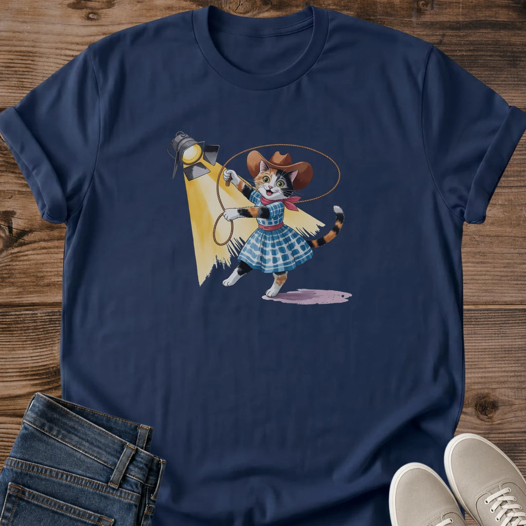 Cotton Graphic Tee Vintage Style Western Theme Animal Illustration Soft Ring Spun Fabric Comfortable Casual Wear Crew Neck Design Classic Fit Lightweight Shirt Breathable Material Everyday Outfit Novelty Apparel Funny Design Statement Tee