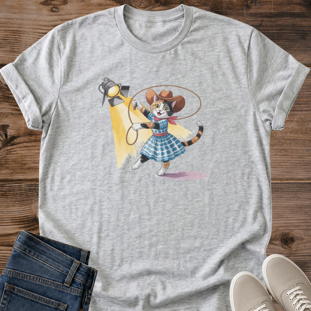 Soft Cotton Shirt Vintage Western Design Graphic Tee Animal Print Retro Style Apparel Comfortable Fit Crew Neck Tee Lightweight Fabric Breathable Cotton Material Casual Everyday Wear Statement Piece Novelty Gift Idea Funny Graphic Design