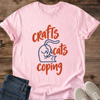 Crafter Cat Shirt Crafts Cats Coping Tee Simple Cat Outline Curled In Bold Brush Lettering Typography Design Crafting Mom Shirt Cat Owner Gift For Her Hobby Lover Tee Scrapbooking Gift Craft Room Soft Cotton Unisex Shirt Cat Whisker Co