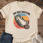 Do Not Disturb Cat Shirt Sand Funny Lazy Cat Tee Tabby Cat Sleeping Belly Up Graphic Retro Sunset Stripes Cat Shirt Nap Time Humor Tee Weekend Mode Shirt Cat Mom Gift Me Time Tee Cat Dad Gildan 64000 Softstyle Unisex Cat Whisker Co