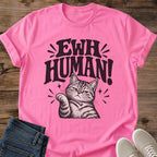 Sassy Cat Tee Ewh Human Thumbs Down Design Sarcastic Cat Lover Gift For Her Softstyle Cotton Comfortable Relaxed Fit Casual Weekend Wear Bold Print Cat Mom Statement Apparel Everyday Layering Piece For Fun And Everyday