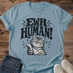 Ewh Human Cat Shirt Sassy Thumbs Down Cat Tee Sarcastic Cat Lover Gift Idea Softstyle Ring Spun Cotton Relaxed Fit Everyday Casual Wear Bold Print Cat Owner Apparel Statement Piece Lightweight Layering For Home And Fall