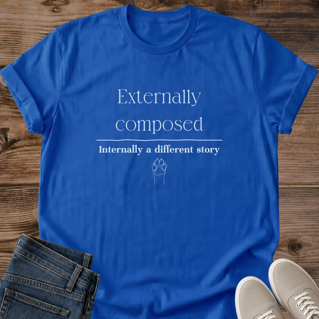 Honest Quote Cat Shirt Mental Health Gift For Introverts Relatable Message Tshirt Minimal Design Typography Small Paw Print Detail Anxiety Support Apparel Cat Lover Casual Wear Everyday Comfort Clothing Authentic Expression Shirt