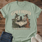 Funny Witch Cat Shirt God Forbid Women Have Hobbies Card Game Graphic Tee Gift Idea Ring Spun Cotton Soft Breathable Fabric Relaxed Unisex Fit Vintage Print Design Cat Person Apparel Casual Everyday Wear Statement Piece