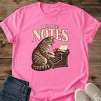 Funny Editor Cat Shirt I Have Notes Typewriter Graphic Tee Gift Idea Ring Spun Cotton Soft Breathable Fabric Relaxed Unisex Fit Vintage Print Design Cat Person Apparel Casual Everyday Wear Statement Piece Great Gift