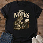 I Have Notes Cat Shirt Typewriter Cat Tee Funny Writer Cat Lover Gift Idea Softstyle Ring Spun Cotton Relaxed Fit Everyday Casual Wear Vintage Print Cat Owner Apparel Statement Piece Lightweight Layering For Home And Fall