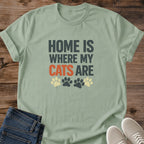 Graphic Tee Cat Lover Design Colorful Rainbow Paw Print Shirt Home Statement Apparel Funny Cat Mom Gift Pet Parent Clothing Casual Wear Essential Feline Enthusiast Tee Bold Design Kitty Owner Present Birthday Gift Idea Cat Lady Shirt