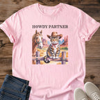 Cat Lover Gift Funny Western Shirt Cowboy Design Graphic Tee Novelty Humor Print Soft Cotton Blend Comfortable Casual Wear Unisex Style Fashion Everyday Tee Perfect Birthday Present Western Theme Collection Quality Construction Durable