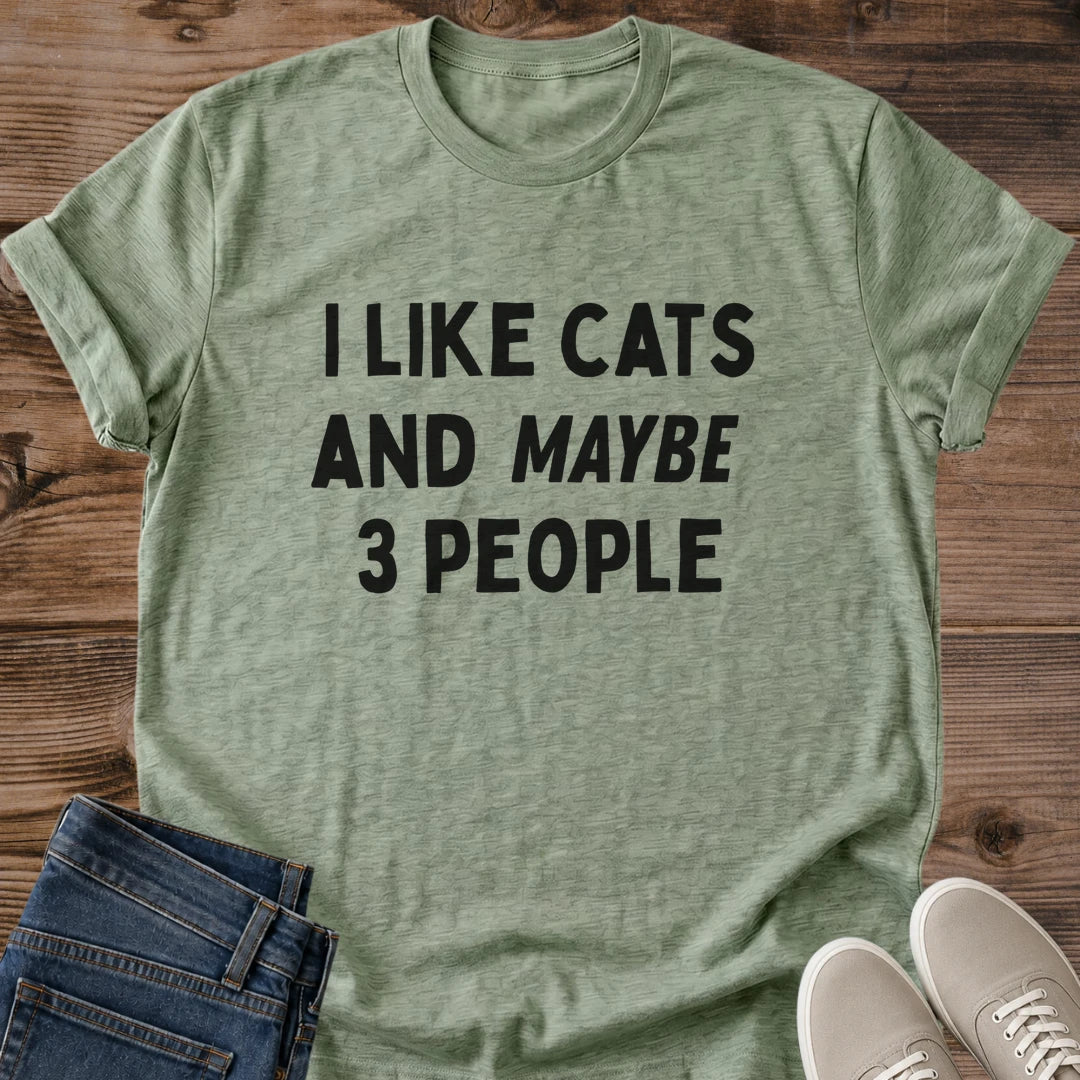 Cat Lover Gift Shirt Introvert Humor Graphic Tee Funny Cat Owner Apparel Sarcastic Statement Design Soft Comfortable Cotton Crewneck Relaxed Casual Fit Perfect Present For Cat People Cozy Loungewear Style Novelty Gift Idea
