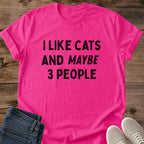 Novelty Cat Shirt Design Funny Gift For Introverts Cat Lover Graphic Tee Sarcastic Humor Apparel Soft Cotton Casual Wear Comfortable Crewneck Style Relaxed Fit Cat Person Statement Piece Cozy Weekend Outfit Gift Idea
