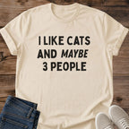 Novelty Cat Shirt Design Funny Gift For Introverts Cat Lover Graphic Tee Sarcastic Humor Apparel Soft Cotton Casual Wear Comfortable Crewneck Style Relaxed Fit Cat Person Statement Piece Cozy Weekend Outfit Gift Idea