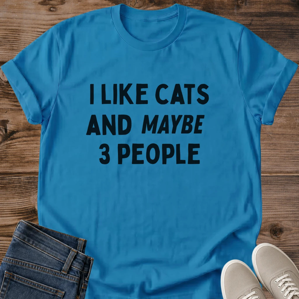 Graphic Tee For Cat Lovers Funny Introvert Shirt Design Sarcastic Humor Apparel Cat Person Gift Idea Soft Cotton Casual Wear Relaxed Crewneck Style Comfortable Weekend Outfit Cat Owner Statement Tee Novelty Gift Collection