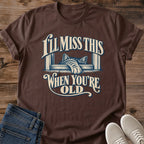 Heartfelt Cat Shirt Ill Miss This When Youre Old Sunset Graphic Tee Gift Idea Ring Spun Cotton Soft Breathable Fabric Relaxed Unisex Fit Vintage Print Design Cat Person Apparel Casual Everyday Wear Statement Piece Great Gift