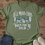 Vintage Cat Lover Tee Ill Miss This When Youre Old Sunset Window Design Cotton Cat Mom Gift Shirt Sentimental Aesthetic Softstyle Ring Spun Fabric Relaxed Retail Fit Casual Weekend Layering Statement Piece Everyday Wear