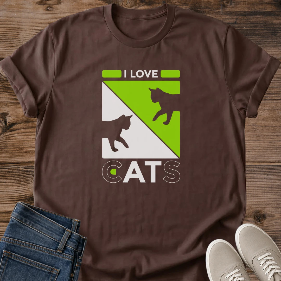 Cat Lover Shirt Graphic Tee Perfect Pet Owner Gift Neon Green Cat Design Comfortable Crewneck Casual Everyday Wear Soft Fabric Tee Shirt Cat Silhouette Print Bold Statement Design Lightweight Cotton Blend Animal Lover Apparel Relaxed Fit