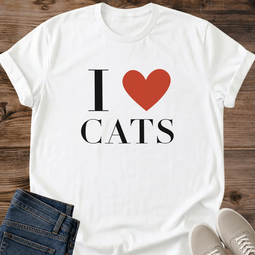 Cat Heart Shirt I Love Cats Cat Mom Tee Simple Cat Lover Gift Minimal Heart Cat Design Cat Shirt For Women And Men Cat Dad Gift Holiday Gift For Cat Owner Love My Cats Tee Red Heart Tee Soft Cotton Unisex Tee Cat Whisker Co