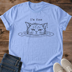 Relatable Cat Tee Im Fine Line Art Design Funny Cat Lover Gift For Her Softstyle Cotton Comfortable Relaxed Fit Casual Weekend Wear Simple Print Cat Mom Statement Apparel Everyday Layering Piece For Fun