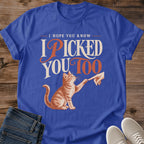 Vintage Cat Lover Tee I Picked You Too High Five Kitten Design Cotton Cat Mom Gift Shirt Sentimental Aesthetic Softstyle Ring Spun Fabric Relaxed Retail Fit Casual Weekend Layering Statement Piece Everyday Wear For Home