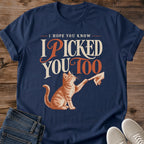 Sentimental Cat Graphic Tee I Picked You Too High Five Kitten Print Vintage Aesthetic Cat Owner Shirt Gift For Cat Lovers Softstyle Cotton Comfortable Relaxed Fit Statement Piece Everyday Casual Wear Apparel Gift Idea