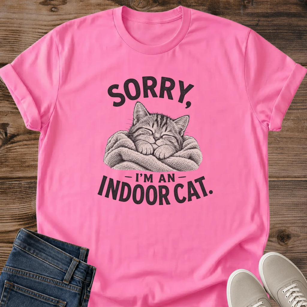 Funny Cat Shirt – Soft Vintage Indoor Cat Graphic Tee for Introverts