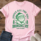 Jingle All The Way Cat Shirt Cute Santa Cat Mom Tee Joyful Christmas Cat Gift Retro Holiday Cat Design Christmas Shirt For Women And Men Cat Dad Gift Holiday Gift For Cat Owner Winter Cat Tee Soft Cotton Unisex Tee Cat Whisker Co