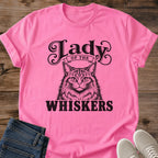 Retro Cat Tshirt Soft Cotton Fabric Vintage Tabby Design Comfortable Casual Wear Lady Whiskers Graphic Lightweight Everyday Tee Pet Themed Clothing Cat Lover Apparel Perfect Layering Shirt Natural Cotton Material Cozy Lounge Style Animal