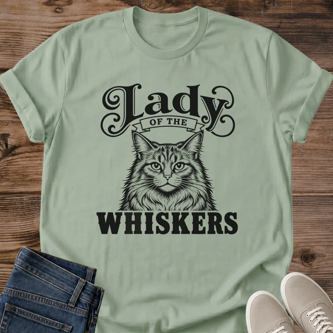 Lady of the Whiskers Cat Shirt – Funny Cat Lover Tee, Vintage Style Cat Mom Gift