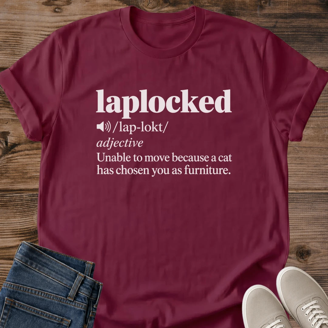Cat Furniture Shirt Laplocked Cat Mom Tee Funny Lap Cat Gift Minimal Definition Design Cat Shirt For Women And Men Cat Dad Gift Holiday Gift For Cat Owner Cant Move Cat On Me Tee Cozy Couch Soft Cotton Unisex Tee Cat Whisker Co