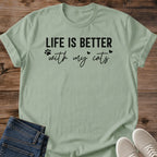 Collegiate Cat Shirt Treat Dealer Paw Print Graphic Tee Funny Gift Idea Ring Spun Cotton Soft Breathable Fabric Relaxed Unisex Fit Varsity Print Design Cat Person Apparel Casual Everyday Wear Statement Piece Great Gift