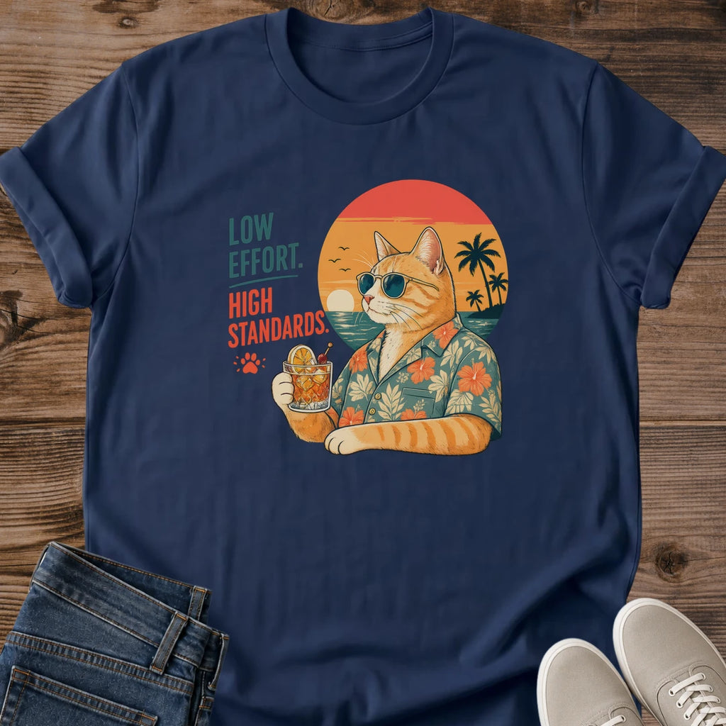 Graphic Cat Tee Retro Vacation Design Kitty Print Shirt Cat Lover Gift Novelty Apparel Pet Owner Present Casual Cotton Tee Comfortable Everyday Wear Animal Themed Clothing Gag Gift Idea Birthday Present Pet Parent Apparel Quirky Design Tee