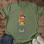 Vintage Cat Lover Tee Cats Peeking Behind Letters Retro Design Cotton Cat Mom Gift Shirt Playful Aesthetic Softstyle Ring Spun Fabric Relaxed Retail Fit Casual Weekend Layering Statement Piece Everyday Wear For Home