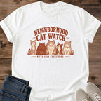 Vintage Cat Lover Tee Neighborhood Cat Watch Weve Seen Everything Design Cotton Cat Dad Gift Shirt Funny Aesthetic Softstyle Ring Spun Fabric Relaxed Retail Fit Casual Weekend Layering Statement Piece Everyday Wear For Home