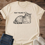 Not Feline It Cat Shirt White Funny Cat Pun Tee Unimpressed Tabby Cat Loaf Sketch Minimalist Cat Graphic Unbothered Cat Shirt Monday Mood Tee Cat Lover Gift Cat Mom Shirt Not In The Mood Gildan 64000 Softstyle Unisex Cat Whisker Co