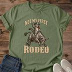 Rodeo Cat Shirt Not My First Rodeo Funny Cat Tee Hand Drawn Tabby Cowboy Sketch Tan Ink Western Poster Graphic Cat Owner Shirt Gift For Cat Lovers Cowgirl Tee Country Concert Shirt Unisex Ringspun Cotton Shirt Cat Whisker Co