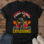 Action Cat Shirt Paws Claws Explosions Tee Tabby Cat Punching Explosion Graphic Retro 80s Action Movie Style Funny Cat Dad Shirt Cat Owner Gift For Him Cat Zoomies Tee Bold Graphic Cat Shirt Soft Cotton Unisex Shirt Cat Whisker Co